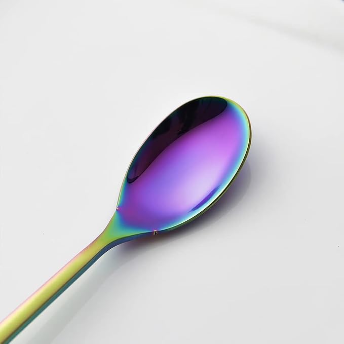 Long Handle Spoon, Rainbow Ice Tea Spoon, AOOSY 9-inch Premium 18/10 Stainless - Image 8