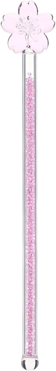 KALLORY 1pc Flower Design Glass Stirring Rod Muddler by KALLORY
