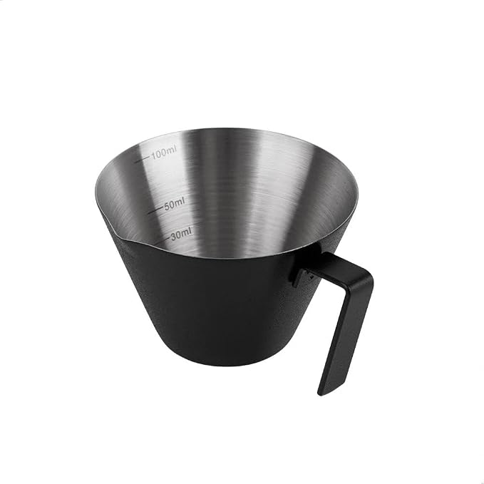 watchget Stainless Steel Espresso Cups, Single Spout & Scale Measuring Cup by watchget
