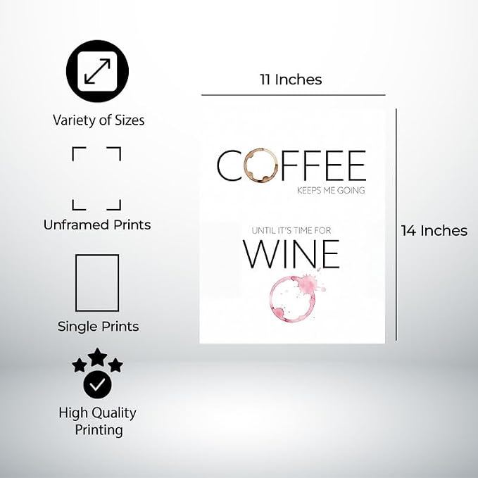Lawrence Williams Designs Coffee and Wine Quote Poster - Image 2