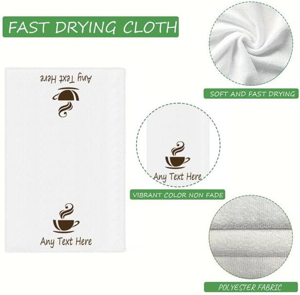 Custom Coffee Kitchen Towel 2-Pack Set, Design Your Own Text One Side, Custom - Image 6