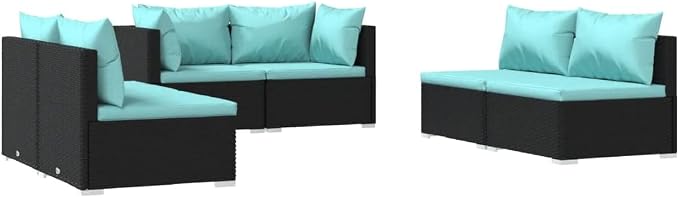 6-Piece Patio Furniture Set, Modular Outdoor Sectional Sofa by Unknown