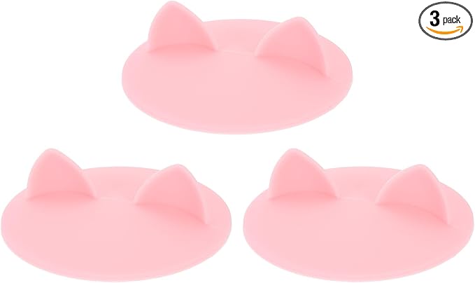 uxcell 3Pcs Silicone Cup Lids, 3.9 Inch Mug Cover Seal Cat Ear Silicone Cup by uxcell