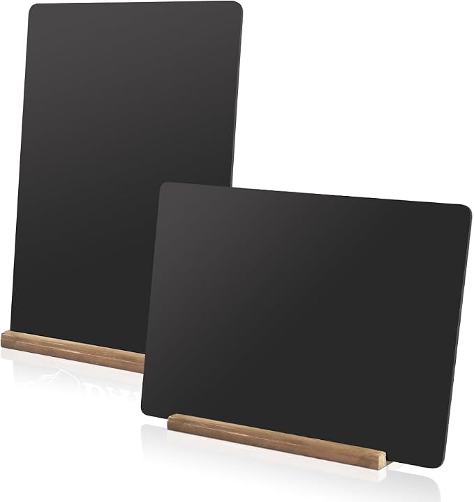 Double-Sided Tabletop Chalkboard Set Wooden Chalkboards Store Signs - Image 2