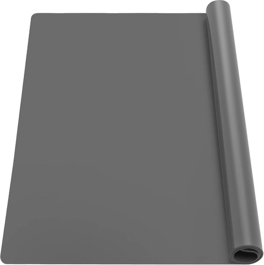Ewen 31.6x23.5in Heat Resistant Mats for Countertop, 2mm Thick Extra Large Silicone Countertop Protector Mat for Baking Appliances Air Fryer Coffee Maker Kitchen Table Workbench Art Crafts Pad Gray
