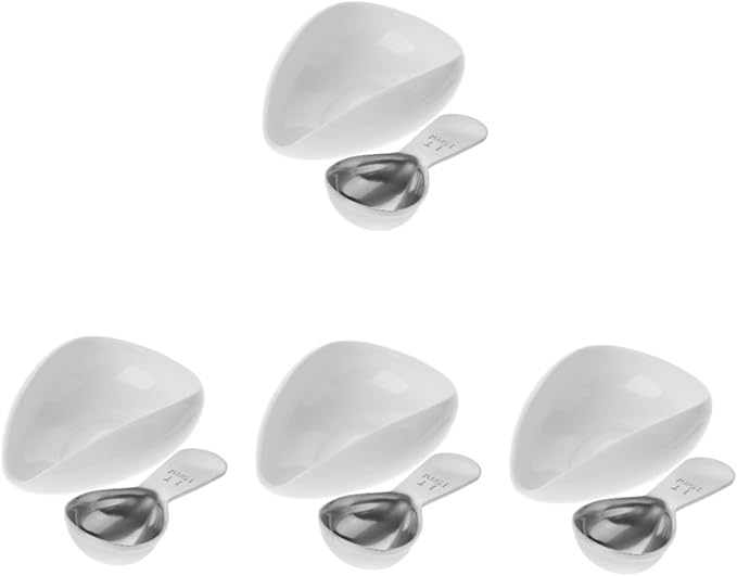 MAGICLULU 4sets Ceramic Coffee Bean Dosing Tray Reusable Bean Plate Sample Dish by MAGICLULU