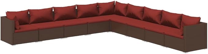 9 Piece Patio Lounge Set, Sectional Outdoor Sofa Modular Conversational by Unknown