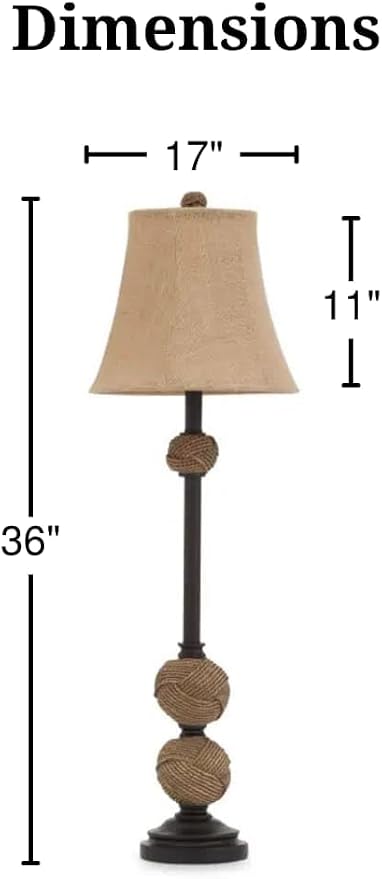 Burlap Buffet Resin Base Table Lamp, Home Décor, Bedroom Living Room Office - Image 4