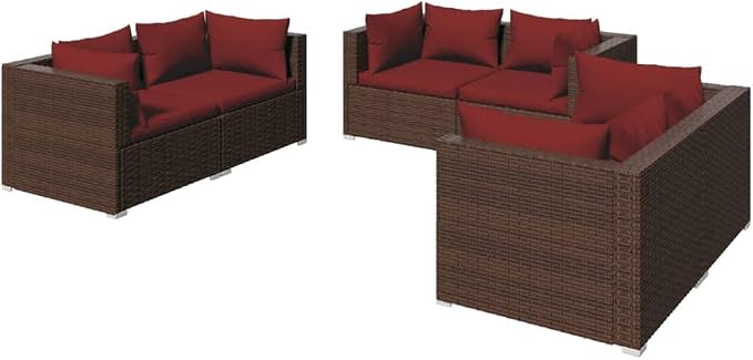 6-Piece Garden Lounge Set, Modular Outdoor Patio Furniture by Unknown