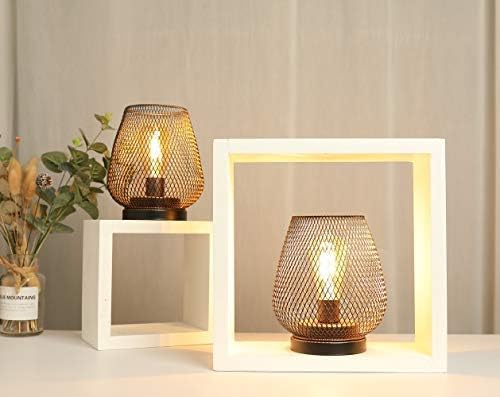 JHY DESIGN Set of 2 Metal Cage LED Lantern Battery Powered Cordless Accent Light - Image 9