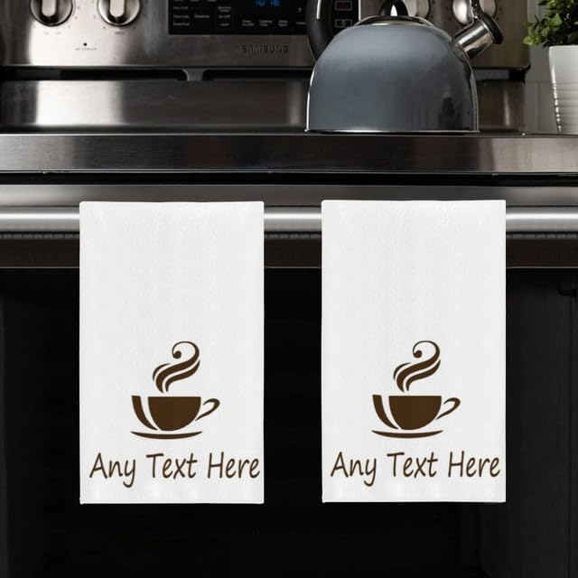 Custom Coffee Kitchen Towel 2-Pack Set, Design Your Own Text One Side, Custom - Image 8