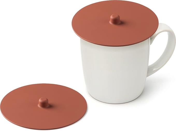 Carrotez 2 Pack Silicone Cup Cover Lids, 4.3 Inch Mug Covers, Reusable Silicone by Carrotez