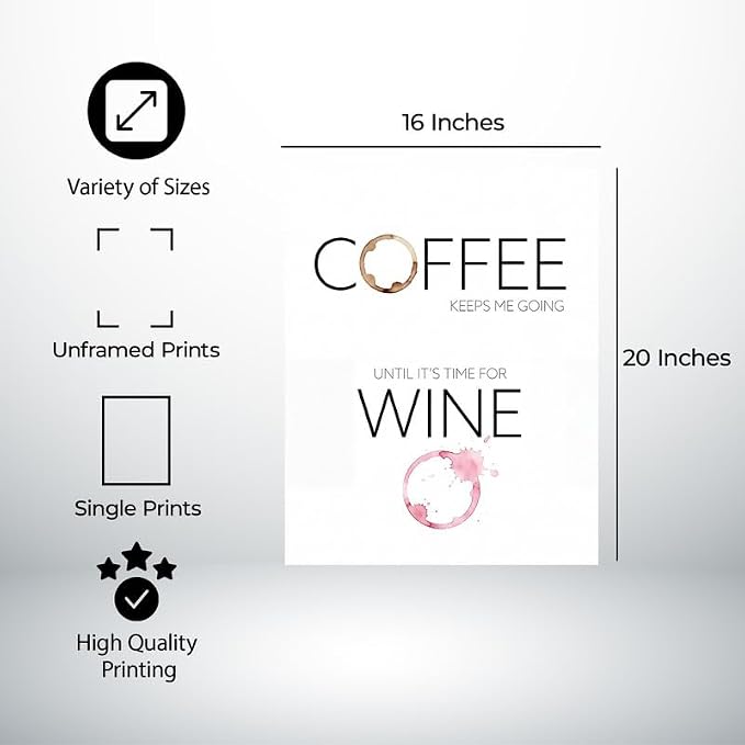 Lawrence Williams Designs Coffee and Wine Quote Poster - Image 2