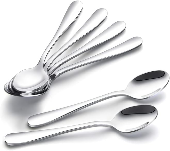 IQCWOOD Coffee Spoons, Mini Espresso Spoon, 6 Pieces Stainless Steel Spoons by IQCWOOD