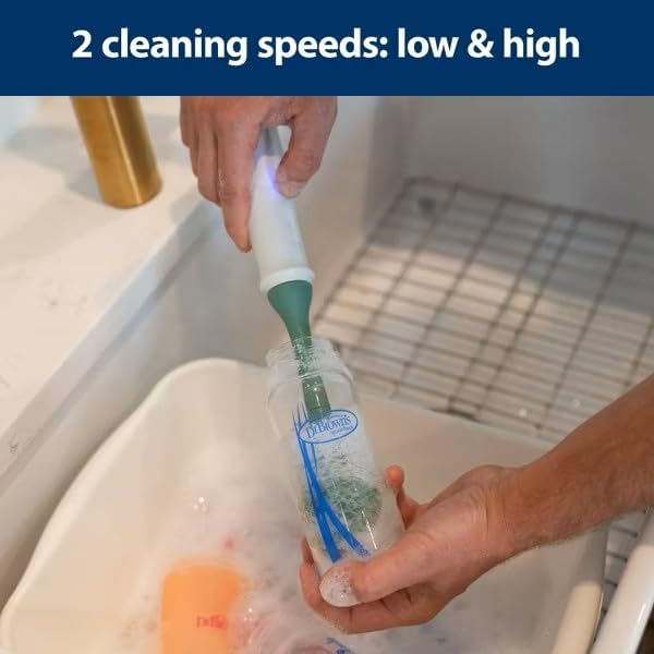 Dr. Brown's Electric Silicone Brush Set | Spinning Handle, 3 Brushes to Clean - Image 6
