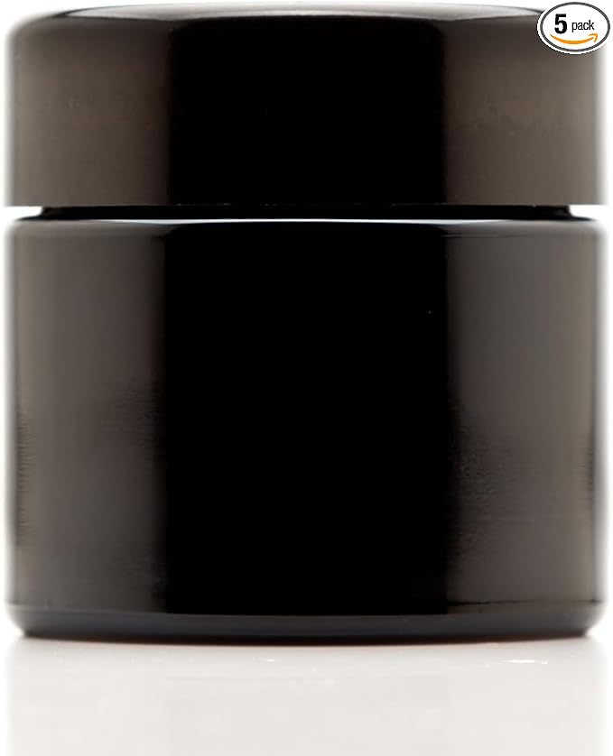 Infinity Jars Classic Black Glass Jar 100 ml Ultraviolet Airtight Smell Proof by InfinityJars
