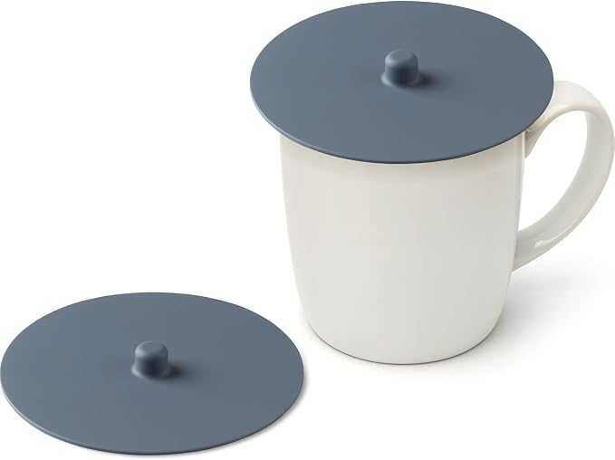Carrotez 2 Pack Silicone Cup Cover Lids, 4.3 Inch Mug Covers, Reusable Silicone by Carrotez