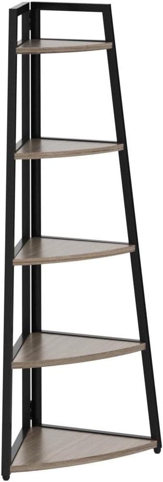 Tribesigns 70 inch Tall Corner Shelf, 5 Tier Industrial Corner Bookshelf - Image 5