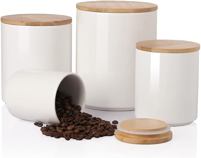 Sweejar Kitchen Canisters Ceramic Food Storage Jar Set, Stackable Containers by Sweejarco1949