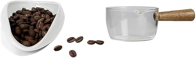 White Coffee Bean Dosing Cup - 100ML Mini Espresso Cup by HSHQING