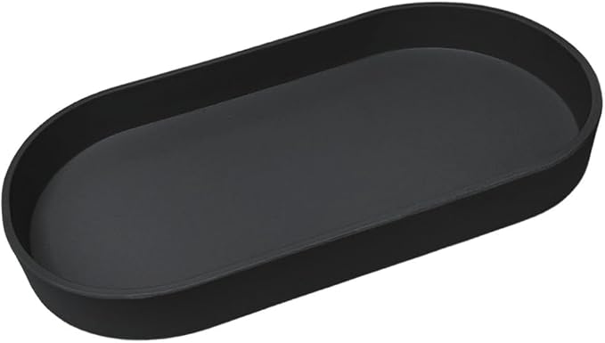 Black Small Tray, Oval Tray, Countertop Organizer | by VCREATC-VCREATEFORCUSTOMER