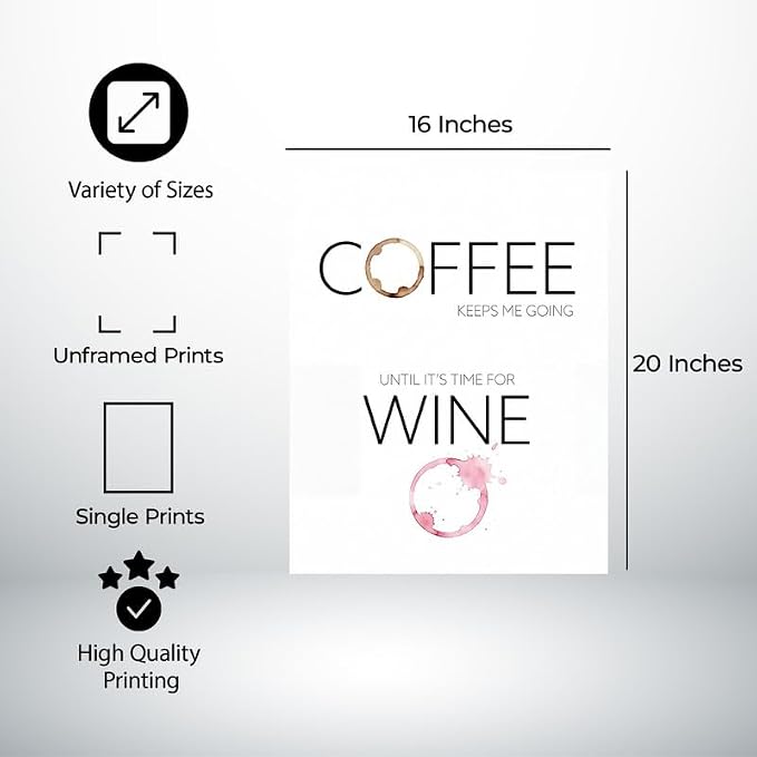 Lawrence Williams Designs Coffee and Wine Quote Poster - Image 2