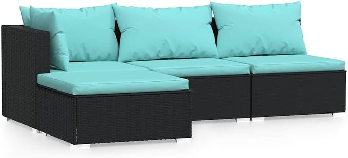 4 Piece Garden Lounge Set, Modular Patio Conversation Furniture by Unknown