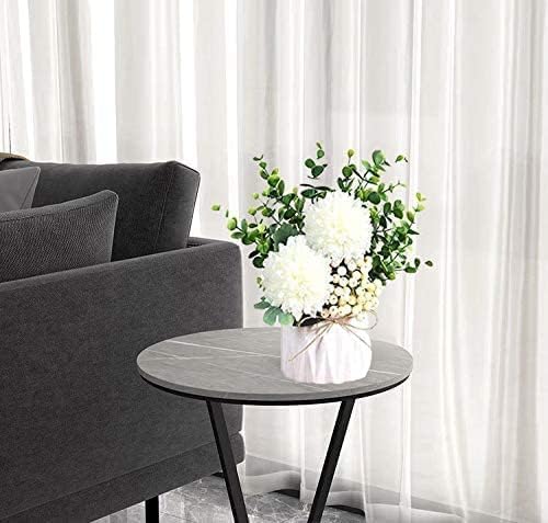 LADADA Artificial Flower Hydrangea and Small CeramicVase Fake Plant Eucalyptus - Image 5