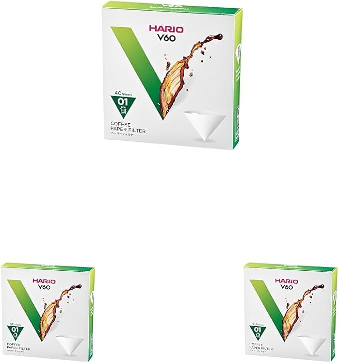Hario V60 Paper Coffee Filter, Size 01, 40ct Box by Hario