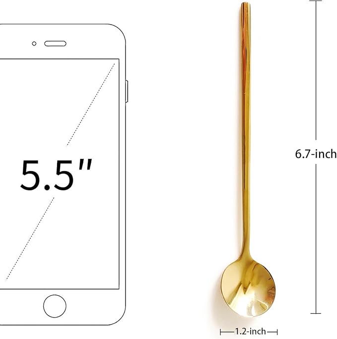 6.7 Inch Long Handle Coffee Spoons, Stainless Steel Espoons - Image 2
