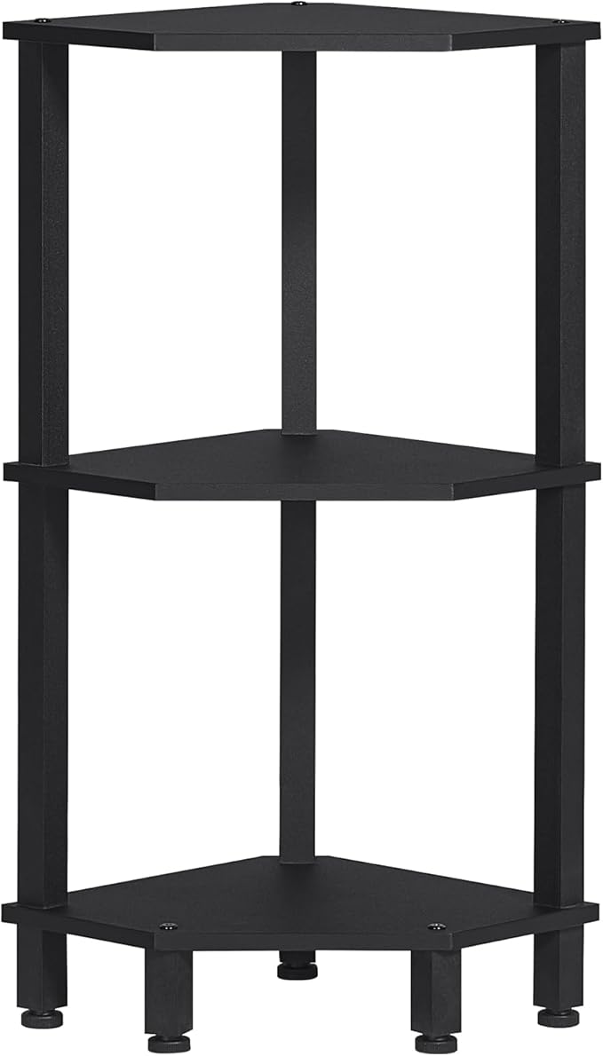 YUFAM 3-Tier Corner Shelf with Sturdy 5-Leg Base, Wooden Corner Bookshelf by YUFAM