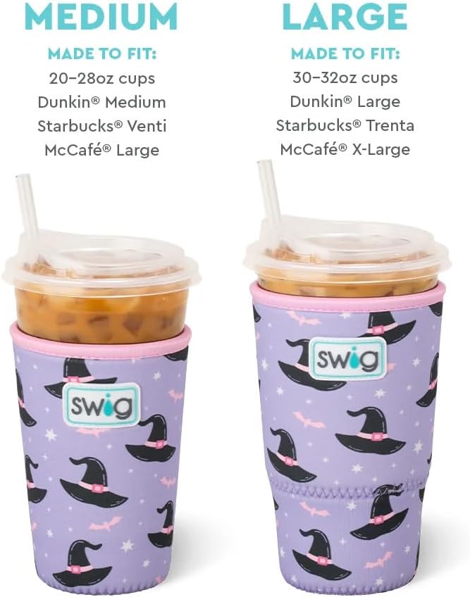 Swig Life Medium Iced Cup Coolie, Halloween 22oz Iced Coffee Cup Insulator - Image 5