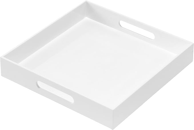 Glossy White Acrylic Serving Tray by DesignwithPracticality