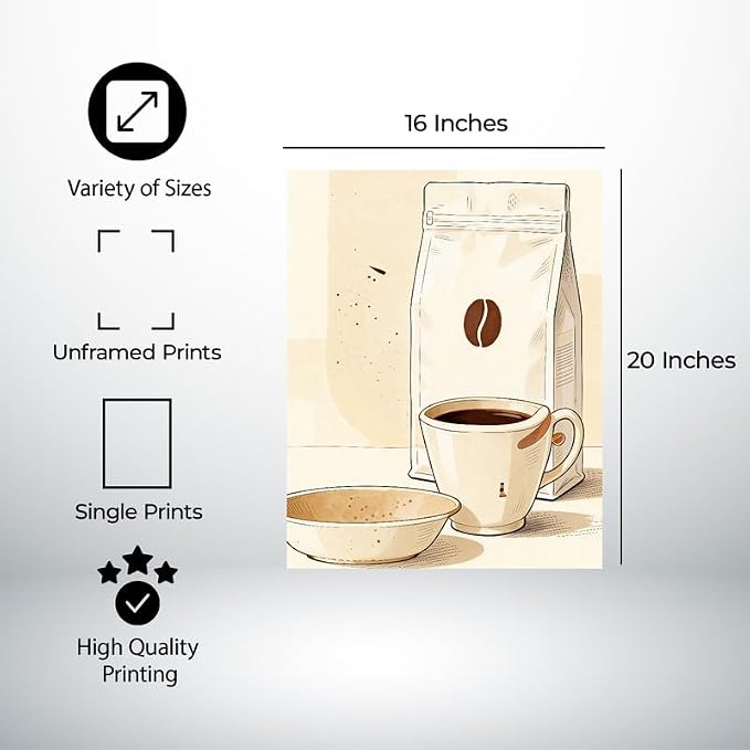 Lawrence Williams Designs Coffee Cup and Beans Poster - Image 2