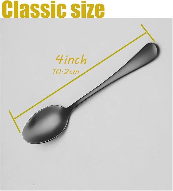 Wesdxc56 Demitasse Espresso Spoons, Mini Coffee Spoon, 4 Inches Stainless Steel - Image 2