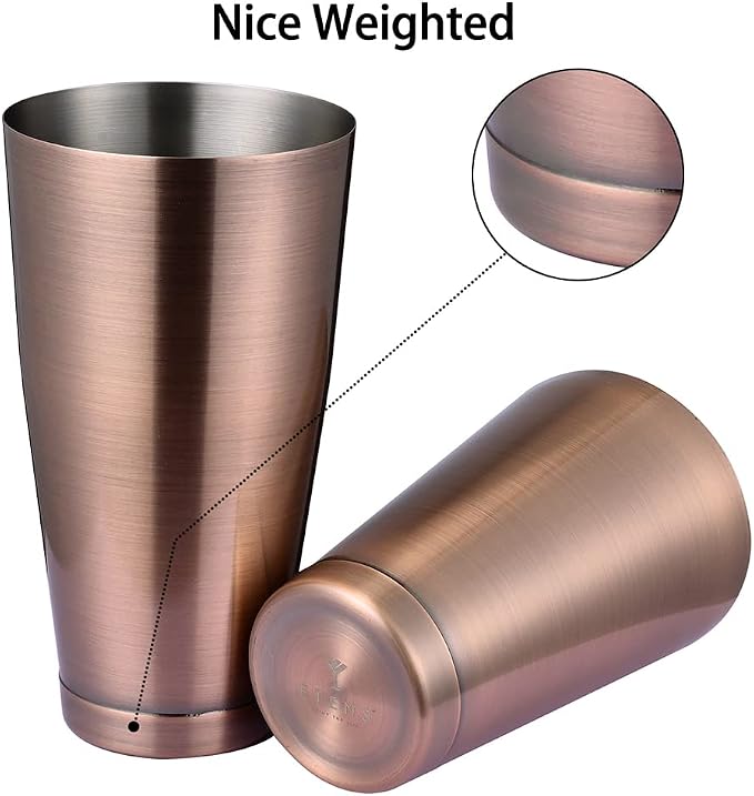 ETENS Boston Cocktail Shaker Antique Copper, Cocktail Shaker Tins Weighted - Image 3