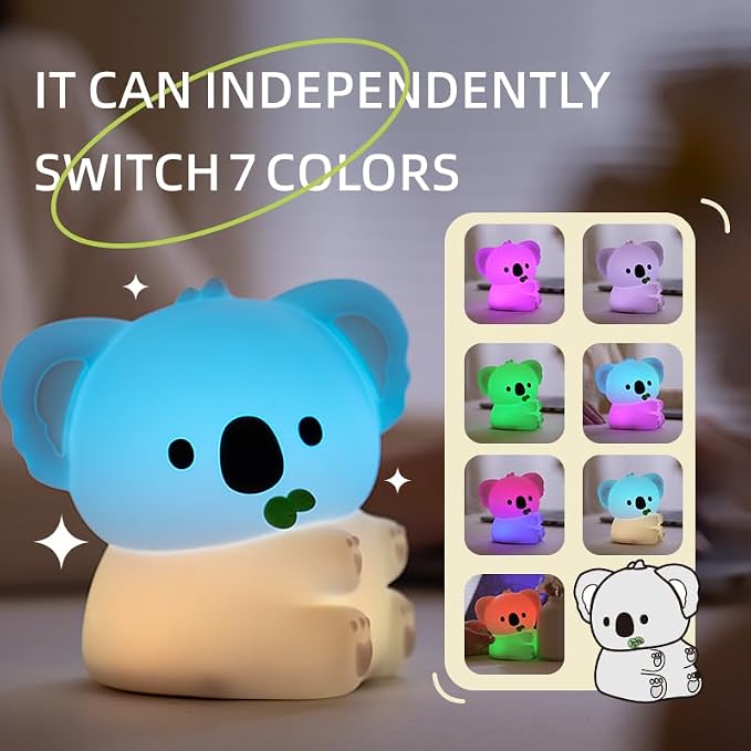 Koala Night Light for Adults Kids, Dimmable Bedside Lamp, Touch Control Night - Image 9