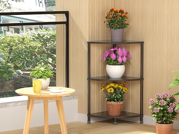 Book Small Corner Shelf, 3 Tier Corner Bookshelf Display - Image 7