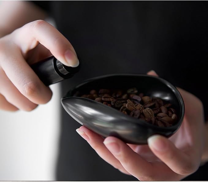 Coffee Beans Dosing Cup, Weigh Coffee Bean Container, Bright Black Ceramic - Image 5