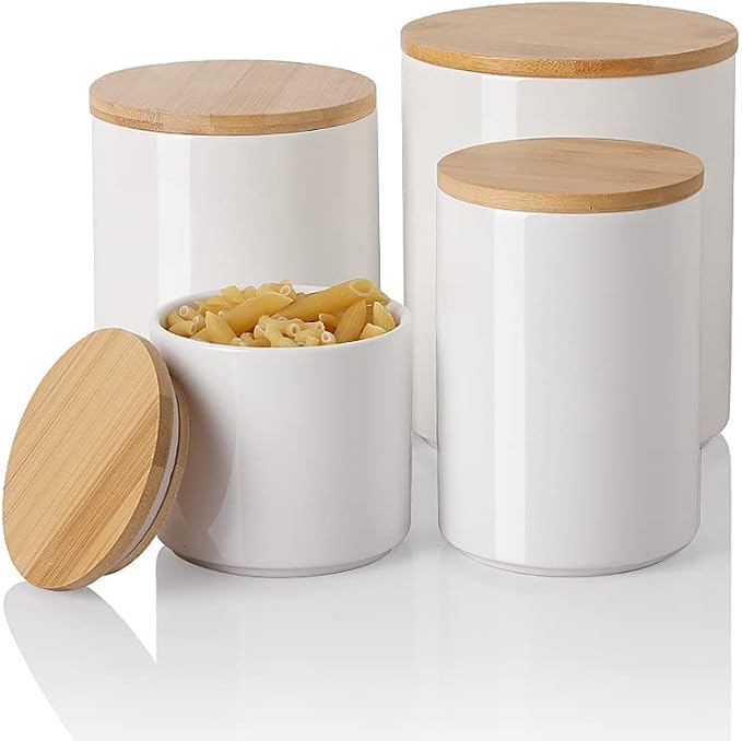 Sweejar Kitchen Canisters Ceramic Food Storage Jar Set, Stackable Containers by Sweejarco1949
