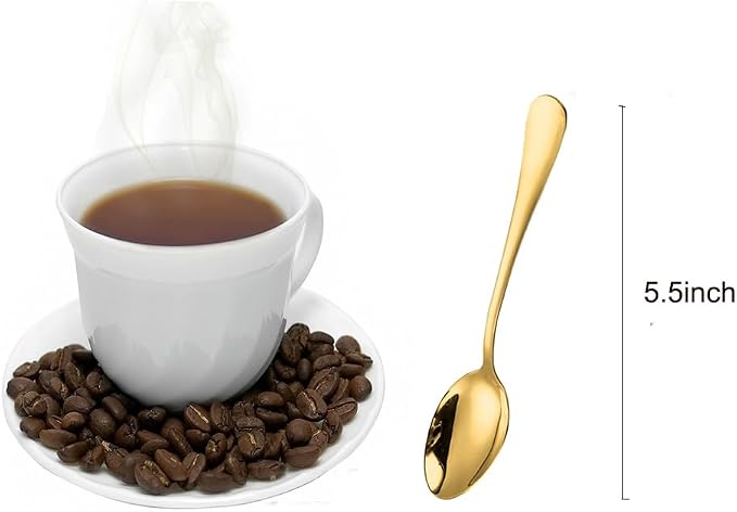 Wesdxc56 Demitasse Espresso Spoons, Mini Coffee Spoon, 5.5 Inches Stainless - Image 2
