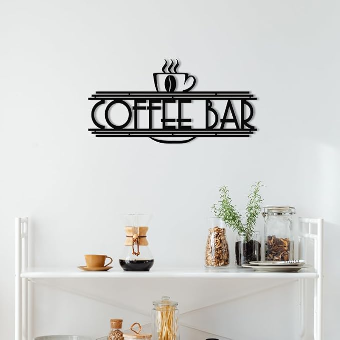 XORT Coffee Sign Metal Wall Decor, Coffee Bar Metal Wall Art - Image 2