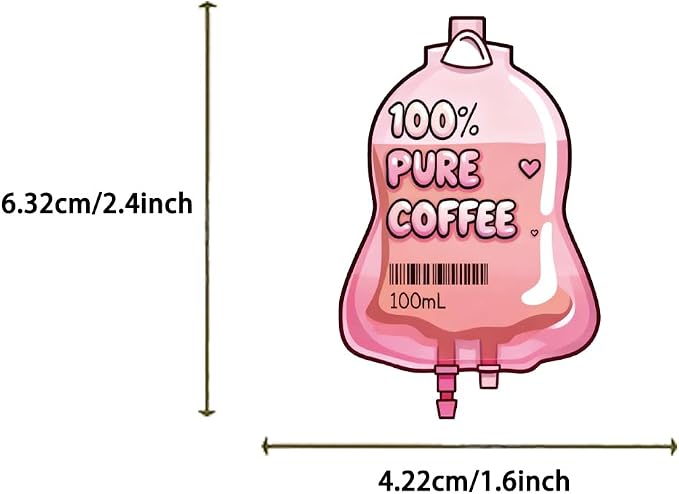100PCS Funny Coffee Stickers, Waterproof Vinyl Decals - Image 3