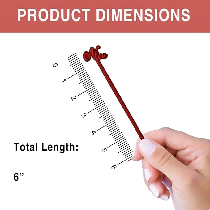 Coffee and Cocktail Stirrers, Reusable Plastic Stirrer Sticks, 24 Red Naughty & - Image 4