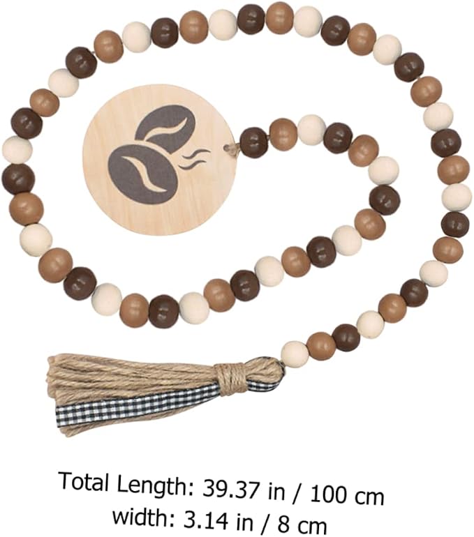 Coffee Themed Tassel Beads String Decor - Image 2