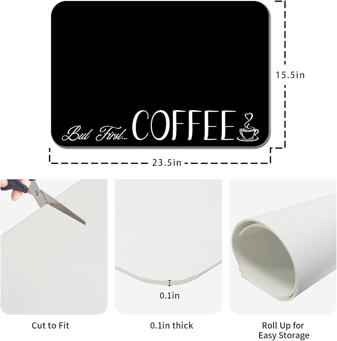 Coffee Bar Mat Rubber Dish Drying Mat - Image 6