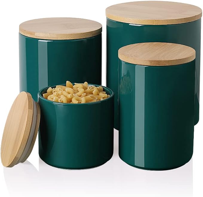 Sweejar Kitchen Canisters Ceramic Food Storage Jar Set, Stackable Containers by Sweejarco1949