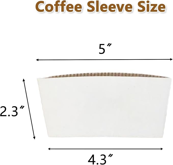 20-300 PCS Personalized Coffee Cup Sleeves, Custom Coffee Sleeve Corrugated - Image 2