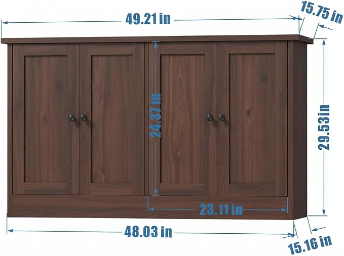 holzart Rustic Brown Buffet Cabinet - Image 2
