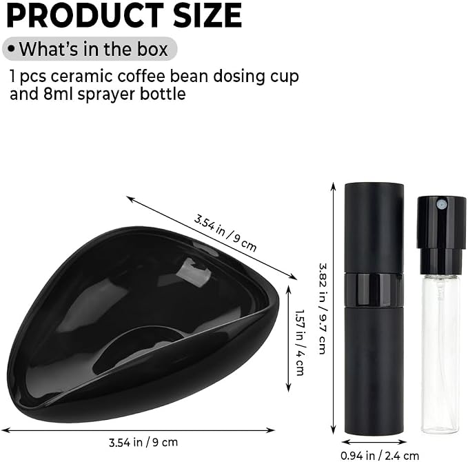 Coffee Bean Dosing Cup and RDT Spray Bottle Set, Espresso Dosing Cup/Ceramic - Image 3